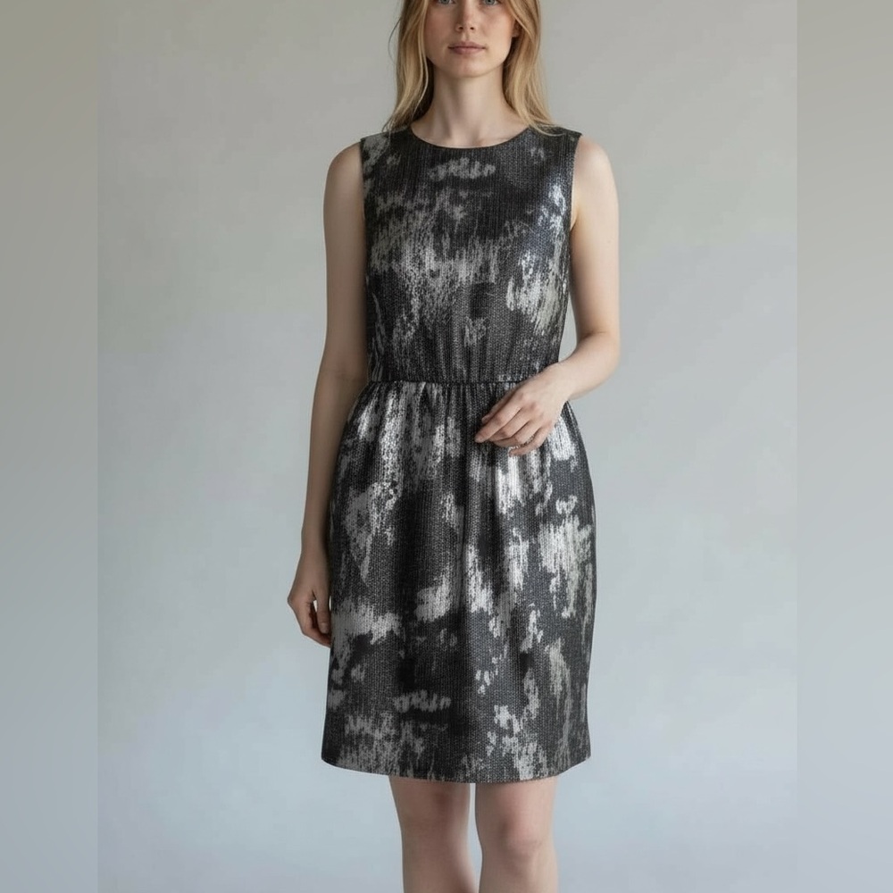 MICHAEL Kors Women’s Black Silver Midi Dress Sz‎ 4 Cocktail Whimsigoth Romantic